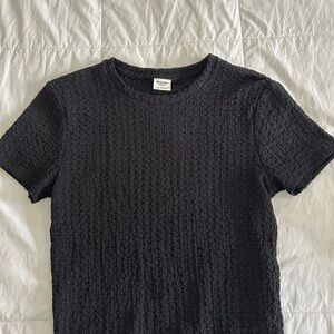 Textured Black T-Shirt